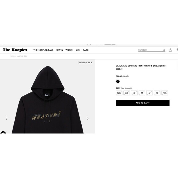 NTW The Kooples What is Sweatshirt Hoodie Black Euro Size 2 Medium Unisex $220 - Picture 2 of 13